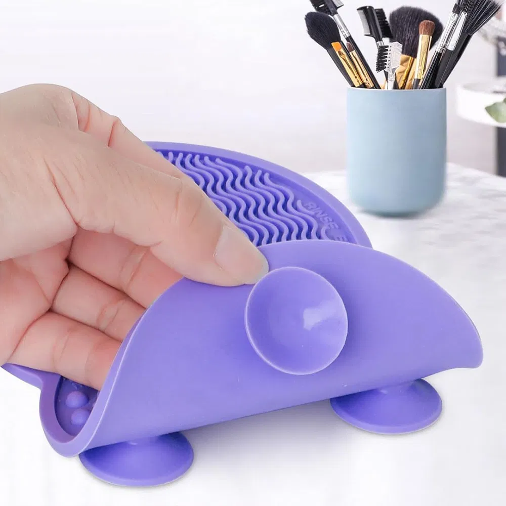 Purple Single-Sided Silicone Makeup Brush Cleaning Makeup Mats