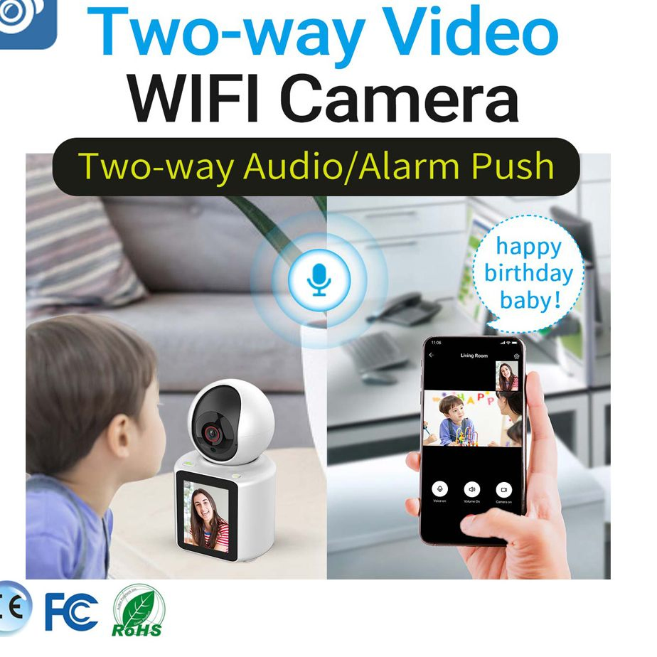 Video Baby Monitor 2.4G WiFi IP Camera 360° Video Calling Mother Kids Surveillance CCTV Camera