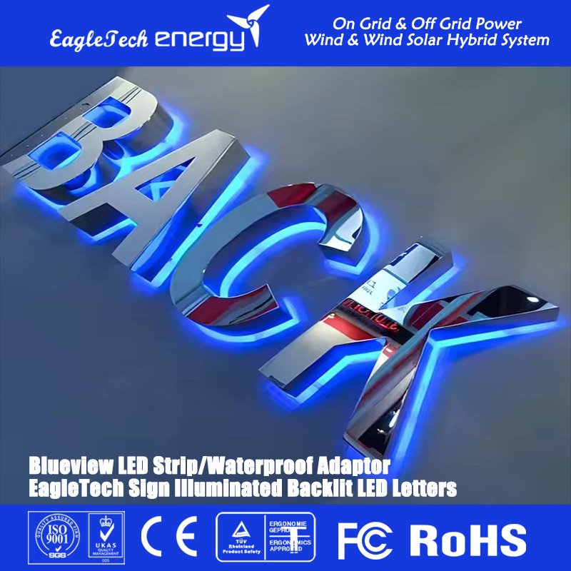 LED Sign Outdoor Stainless Steel Backlit LED Letters for Company Name