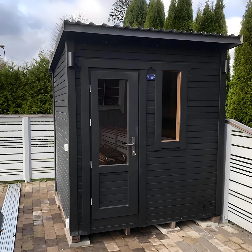 Heavy-Duty Rust-Resistant Square Outdoor Sauna Designed for Coastal Area Home Settings