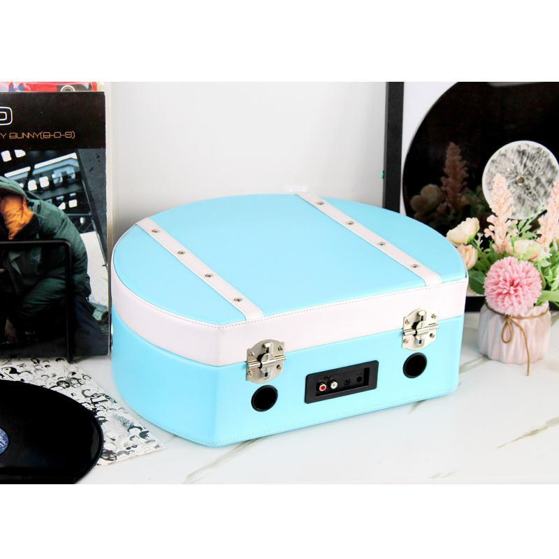 33/45/78 Rpm 3 Speed Vinyl Music Recorder Suitcase Phonograph Turntable Record Player with Stereo Speakers