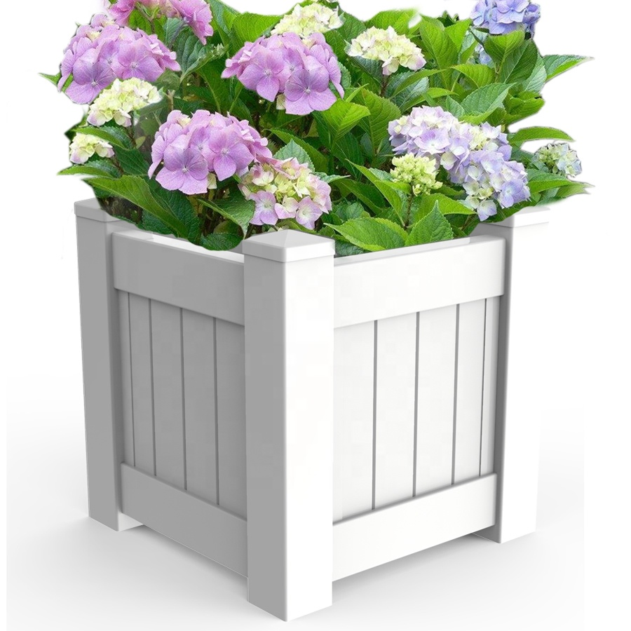White Vinyl PVC Plastic Garden Planter Flower Box