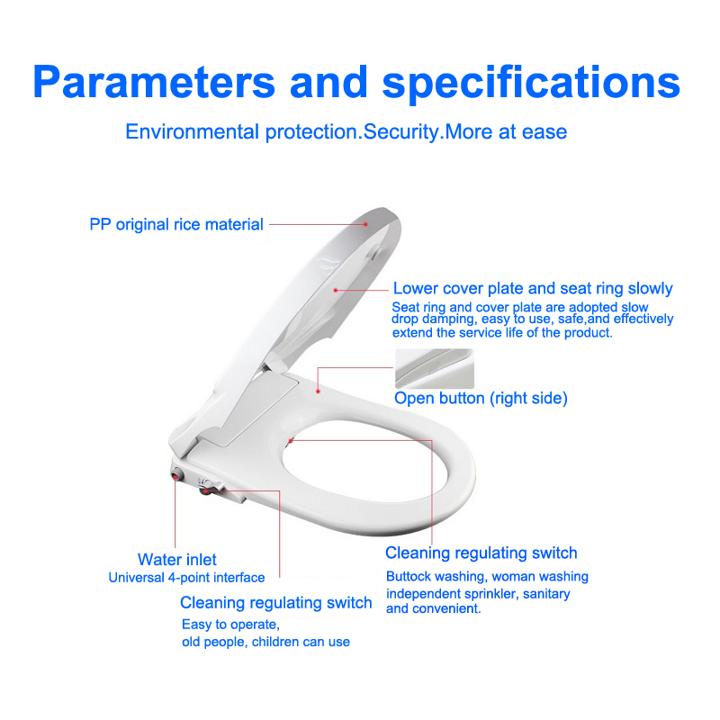High Quality Bathroom Nozzle Soft Close Cover Lid Bidet Toilet Cover Seat