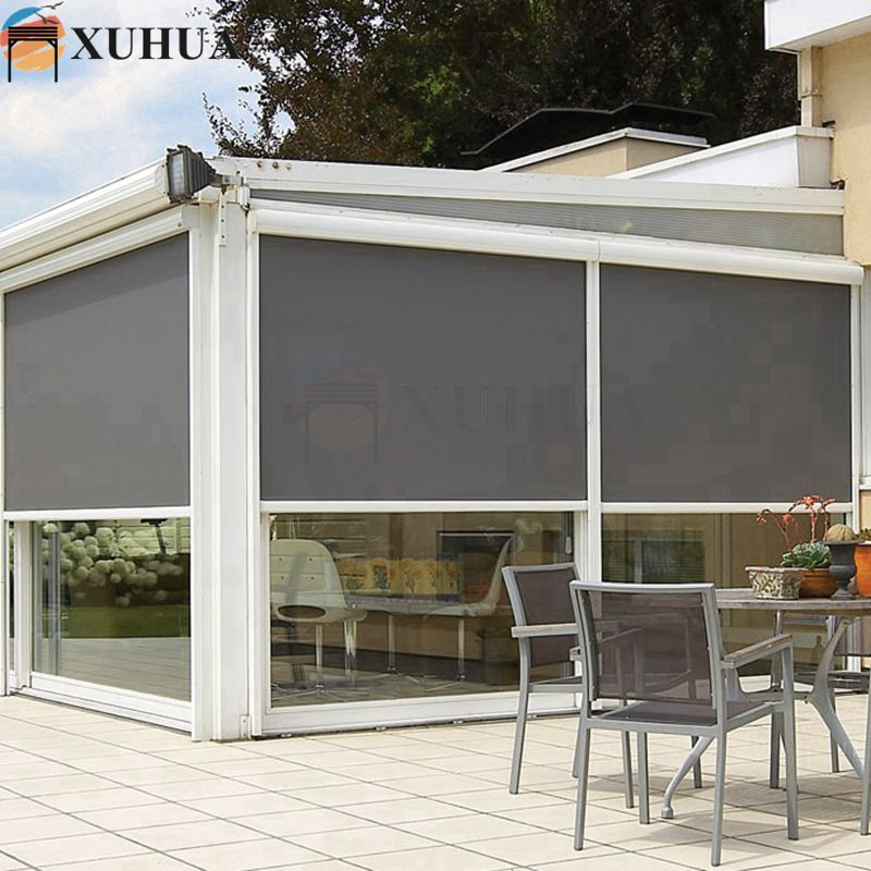 Xuhua Motorized Zipper Screen Waterproof Fireproof Window Shades Outdoor Blinds for Project