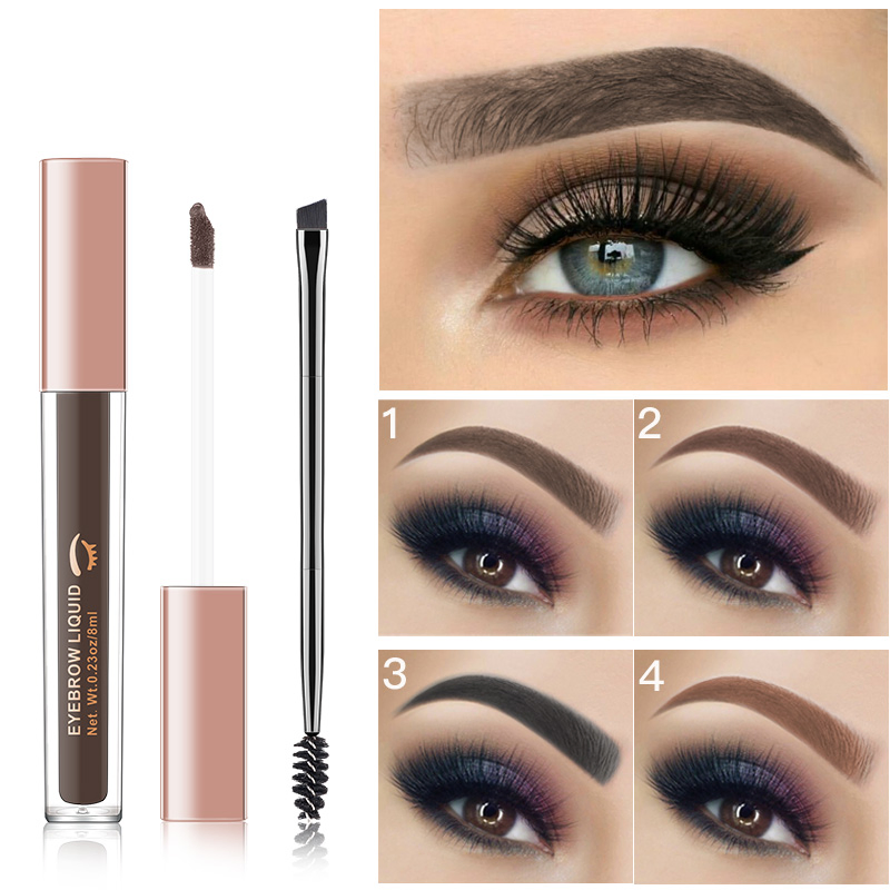 Portable Double Head Waterproof Non-Dizzy Long Lasting Dye Liquid Eyebrow Cream