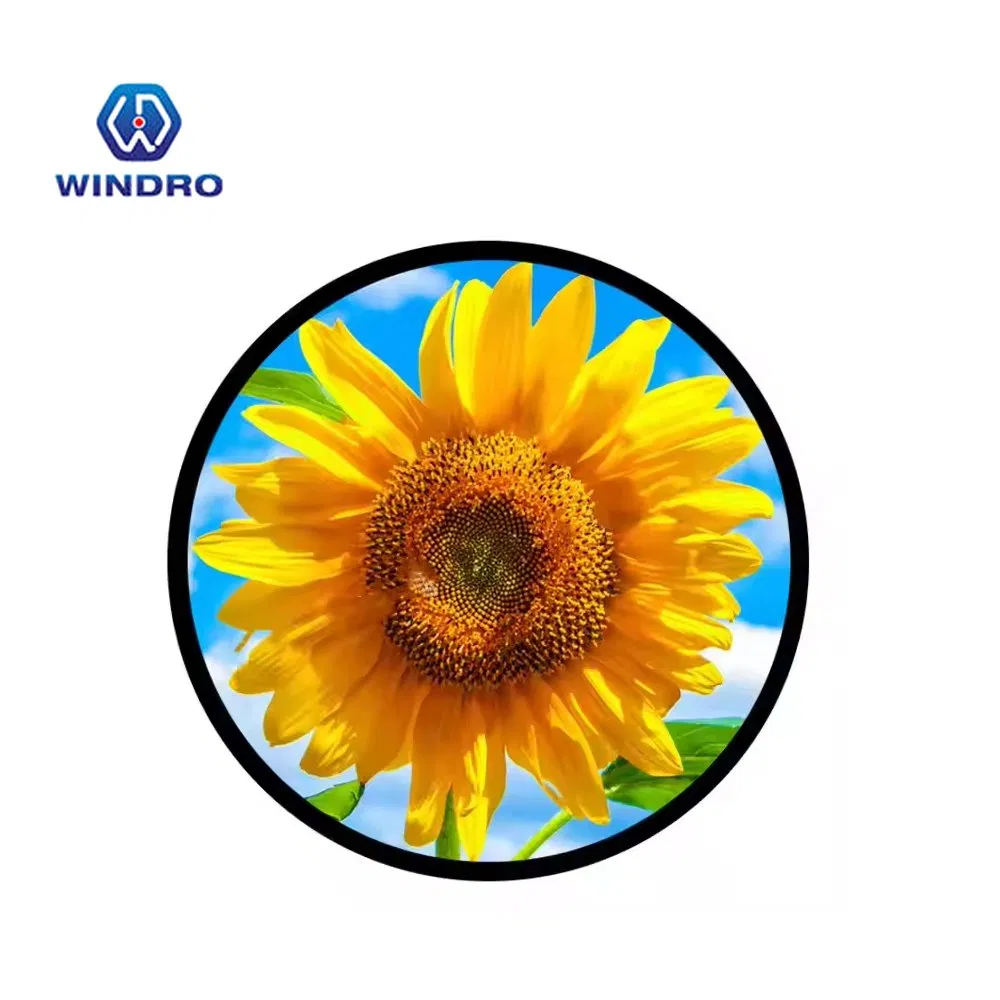 Coffee Retail Store Round Digital Touchscreen Display 23.6" Circular Logo Sign LCD Screen Circle Advertising Video Wall Mounted All-in-One Monitor