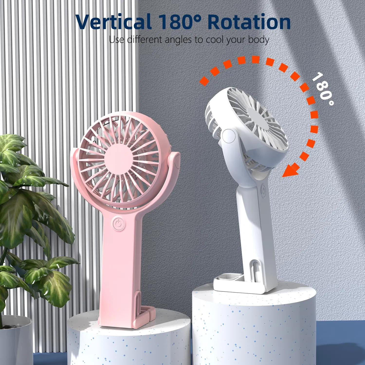 Wholesale Portable Plastic Handheld Hand Rechargeable Pocket Mini Fan with 5 Speed Hook