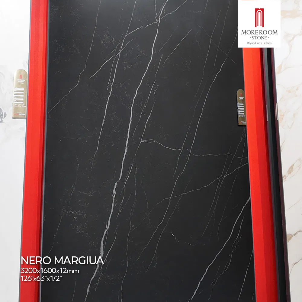 Large Format Tile Nero Margiua Marble Look for Room Flooring Wall Cladding