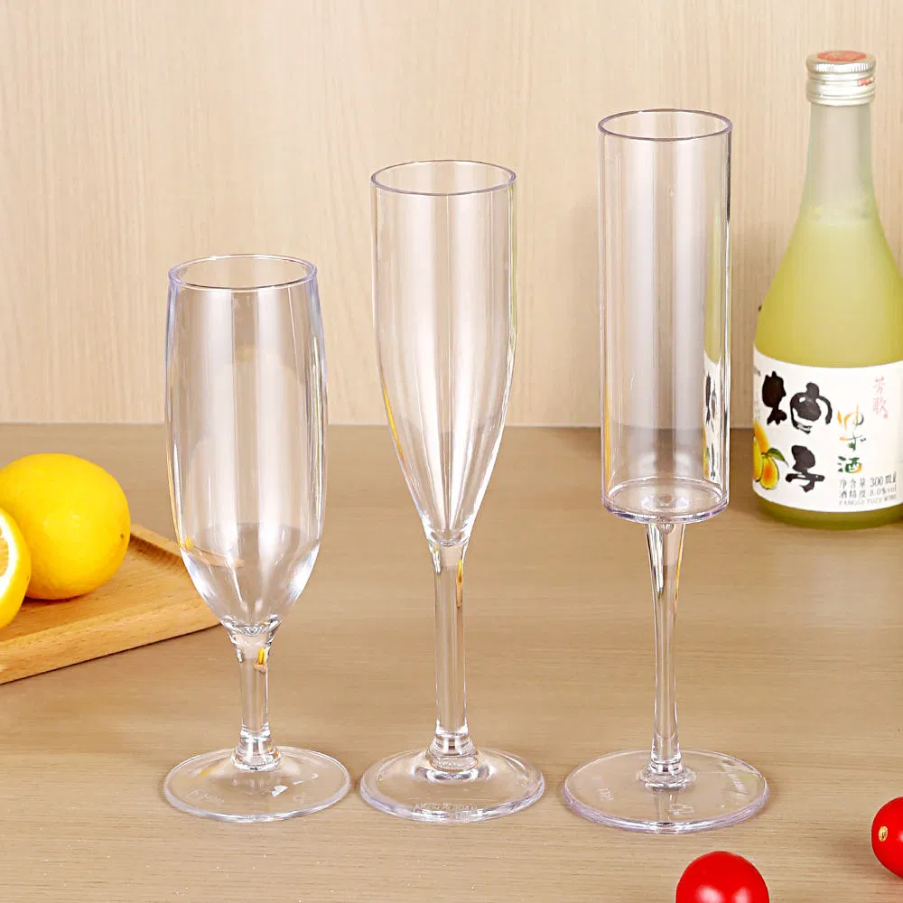 Premium Plastic Wine Cup - Crystal Clear PC Stemware for Bars