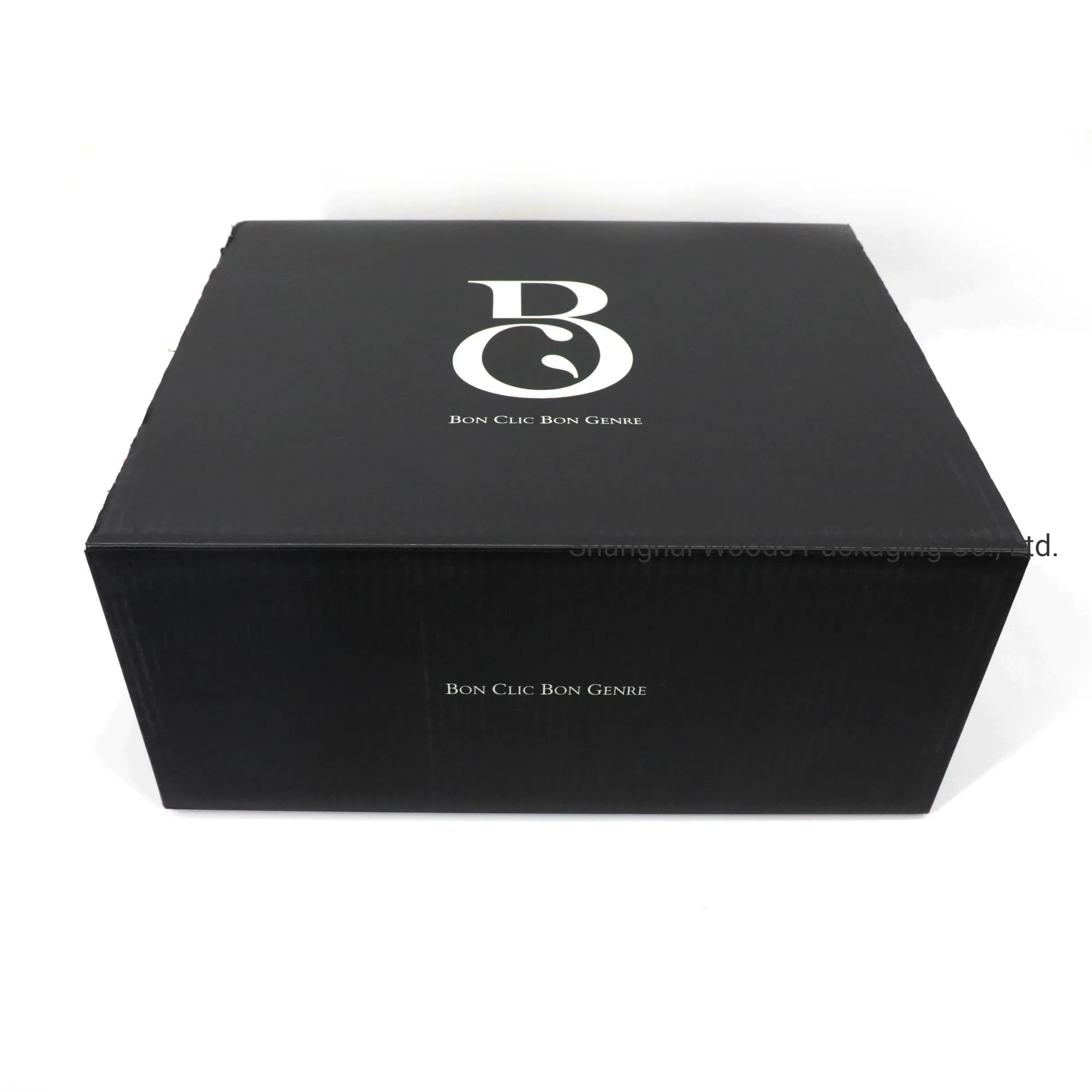Hat Black Packaging Corrugated Paper Mailer Printing Garment Packaging Boxes with Handle