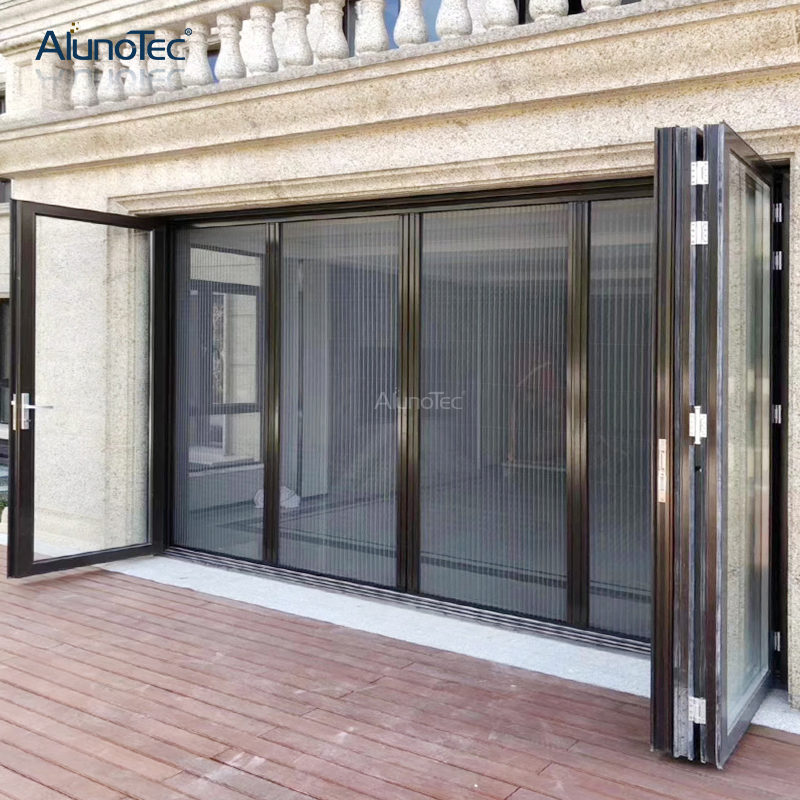 Outdoor Custom Size Retractable Fly Screen Retractable Screens Bio-Fold Mesh Door