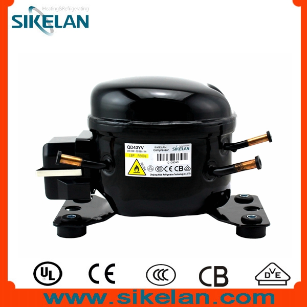 High Efficiency Hermetic Refrigerator Compressor, Modl Qd43yv, R600A Gas, 220V