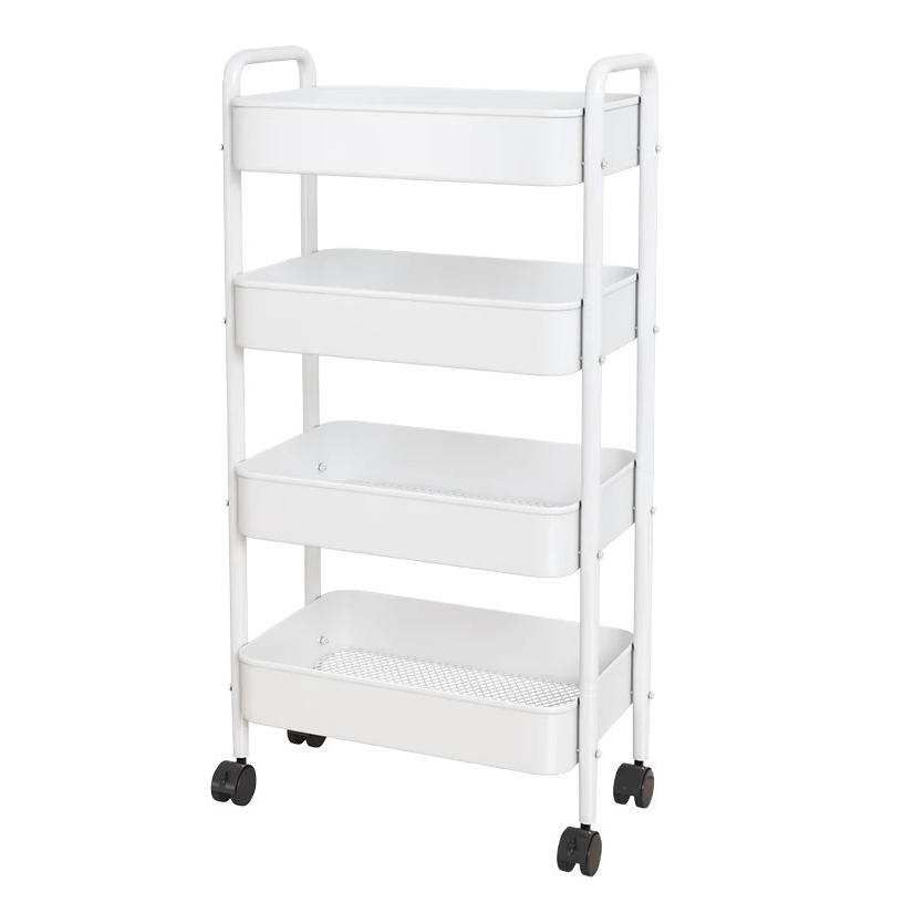Floor-Standing Storage Rack for Saving Space Metal Rolling Cart Rack & Shelf