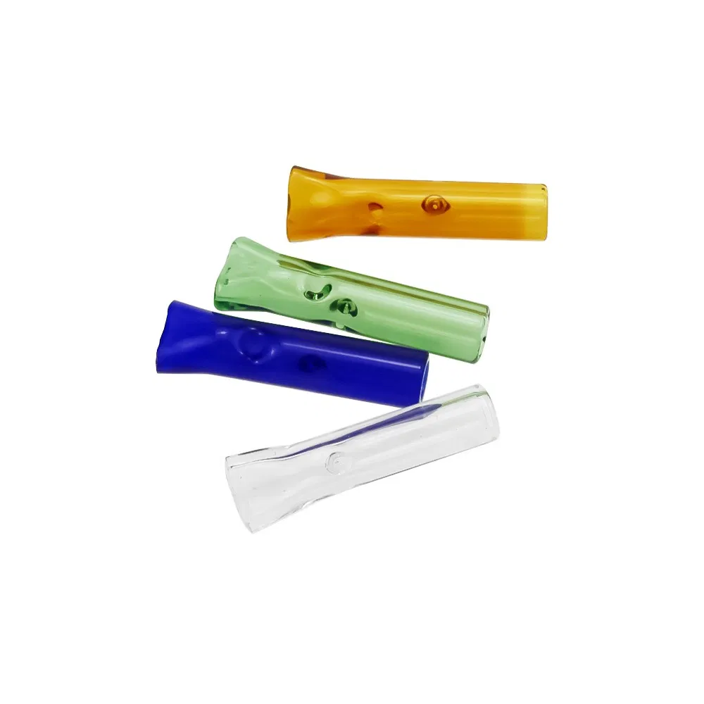 Wholesales Inner Triangular Spiral Glass Mouth Tips Somking Glass Tip Transparent Mouth Glass Crafts