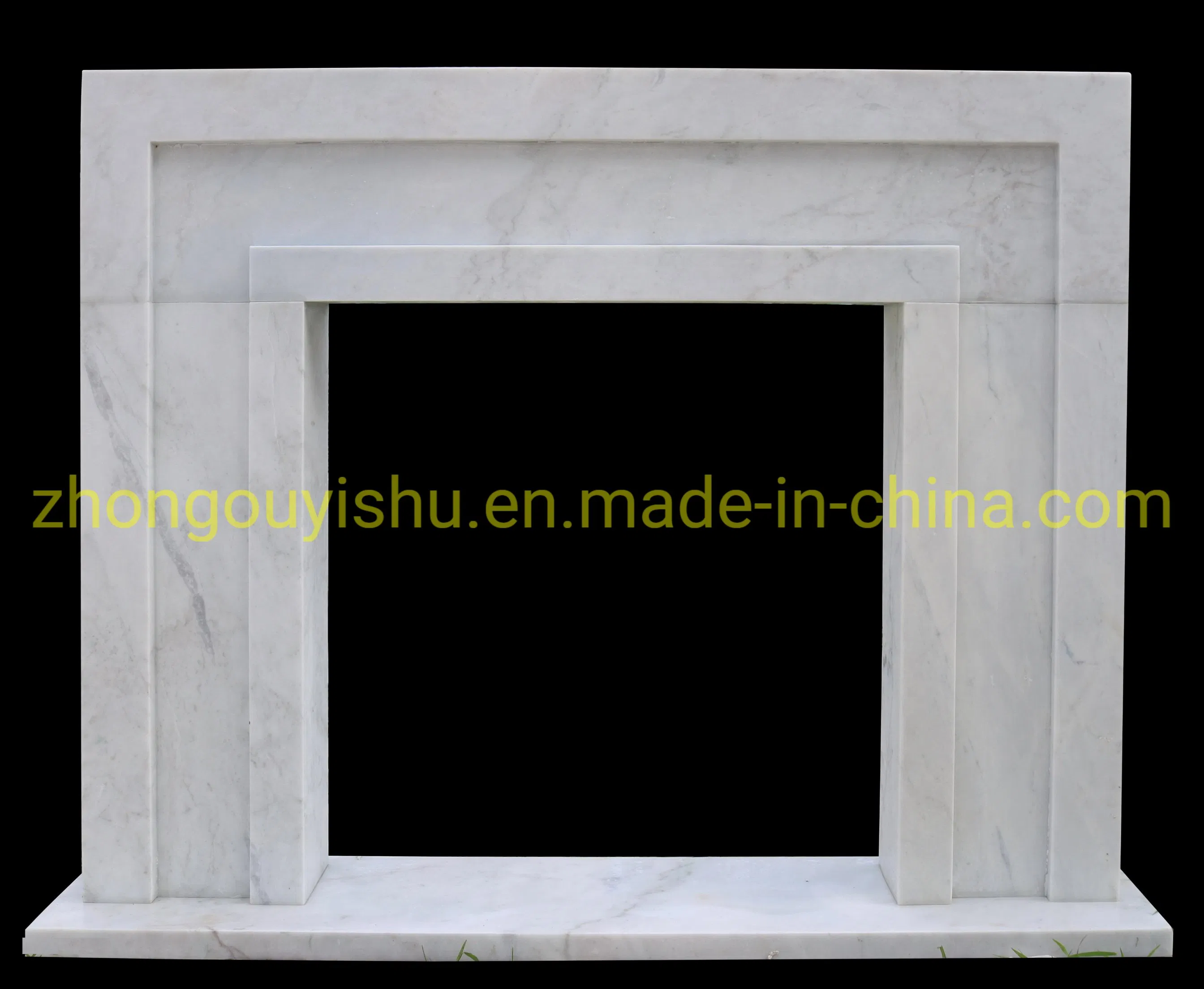 Custom-Made White Marble Mantel and Fireplace for Mondern Home Decoration