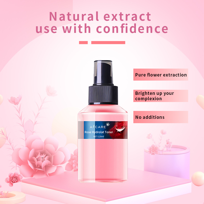 Private Label 100% Natural Facial Toner Whitening Firming and Smoothing Organic Rose Water Face Toner Aha