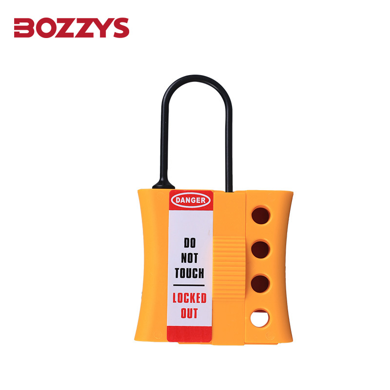 4 Keyholes Yellow 3mm Thin Shackle Alloy Engineering Plastic Lockout Hasp