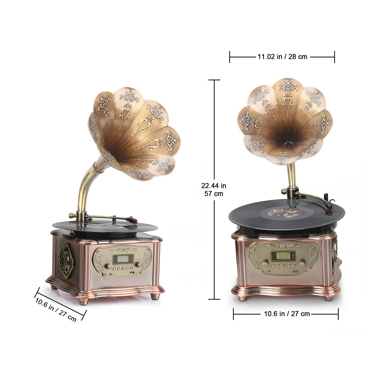 Профессиональная аудиосистема с граммофоном, FM-радио, CD и виниловым проигрывателем