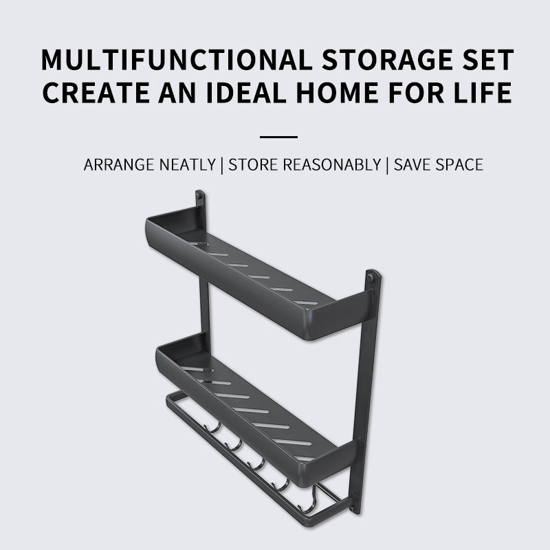 Полка для ванной Black Shampoo Rack, органайзер для хранения