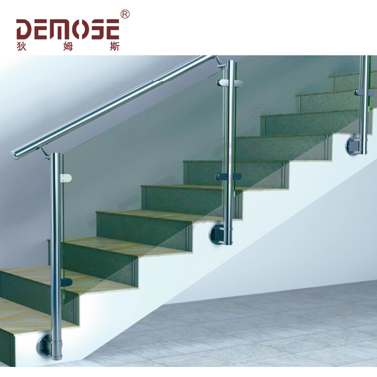 Laminated Safety Glass Guardrail for High-Rise Buildings with Reinforced Brackets Handrail