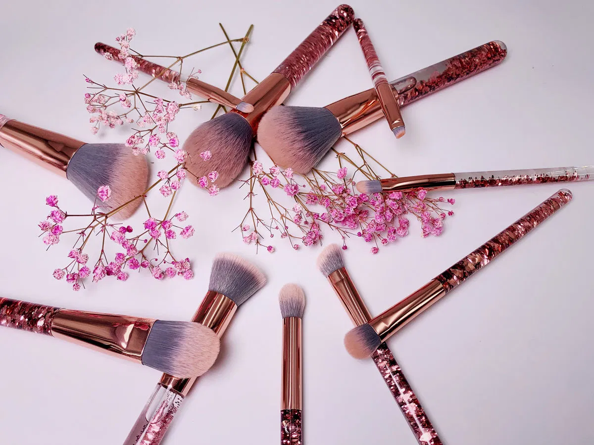 11PCS Liquid Glitter Makeup Brush Set Foundation Eyeshadow Beauty Tools Kit
