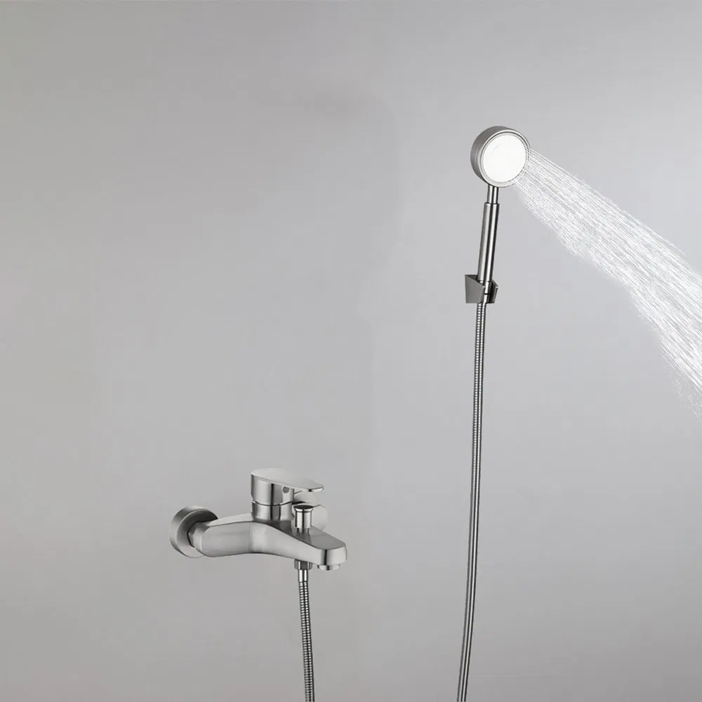 Modern Stainless Steel Single Handle 2 Functions Wall Mounted Bathtub Faucet