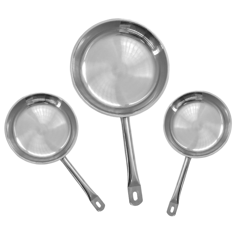 Daosheng Factory Direct Supply Fast Heating Efficient 304 Stainless Steel Frying Cooking Pan Non Stick Wok Pans