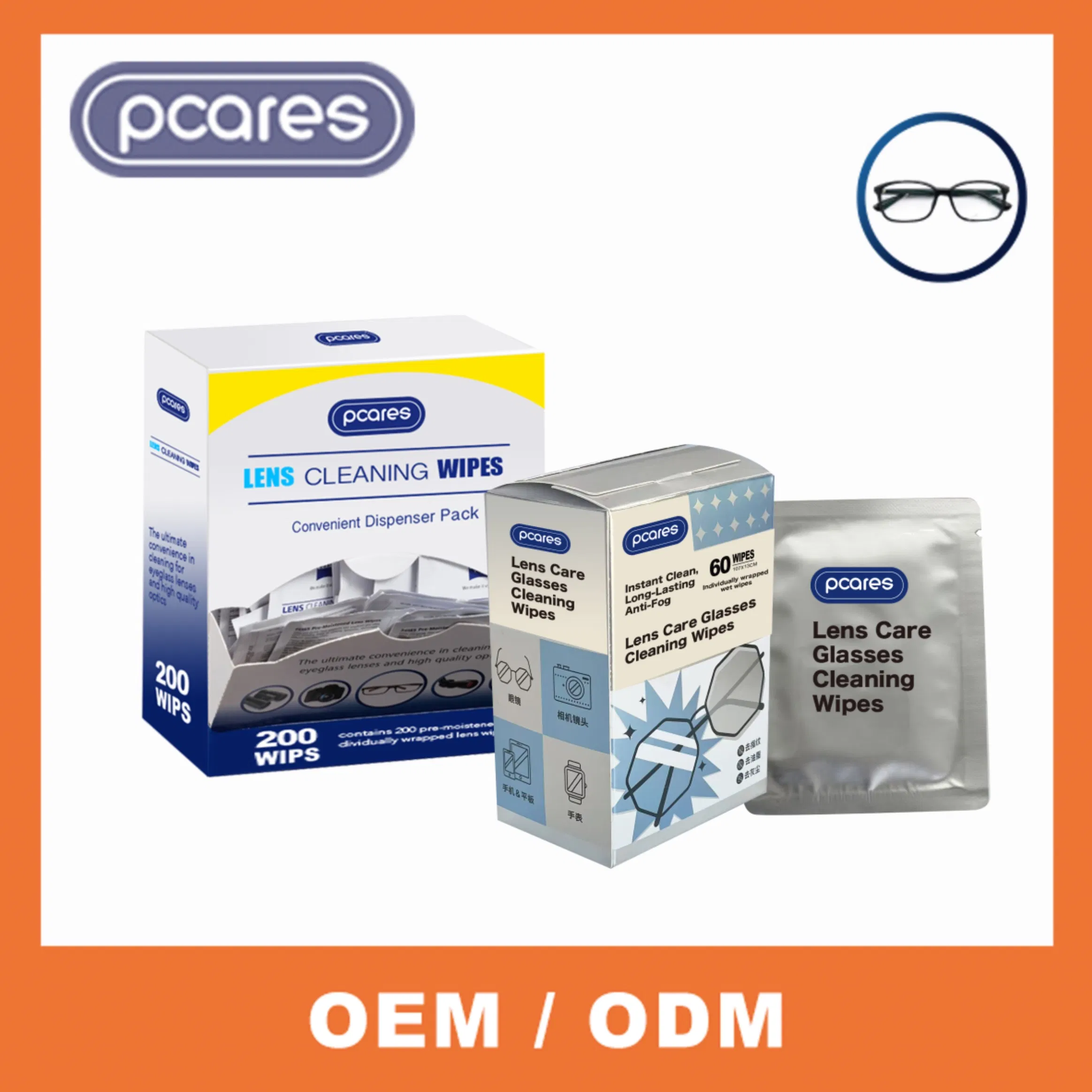 Disposable Lens Wipes Pre-Moistened Scratch-Free Eyeglasses Sunglasses Camera Lens Travel Kit