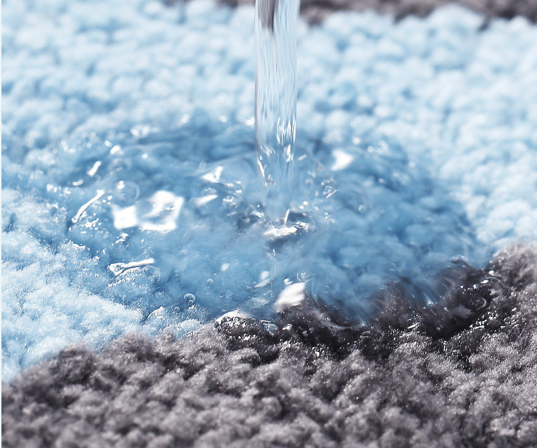 Comfortable Touching Luxury Shaggy Bathroom Flocked Fabric Mat