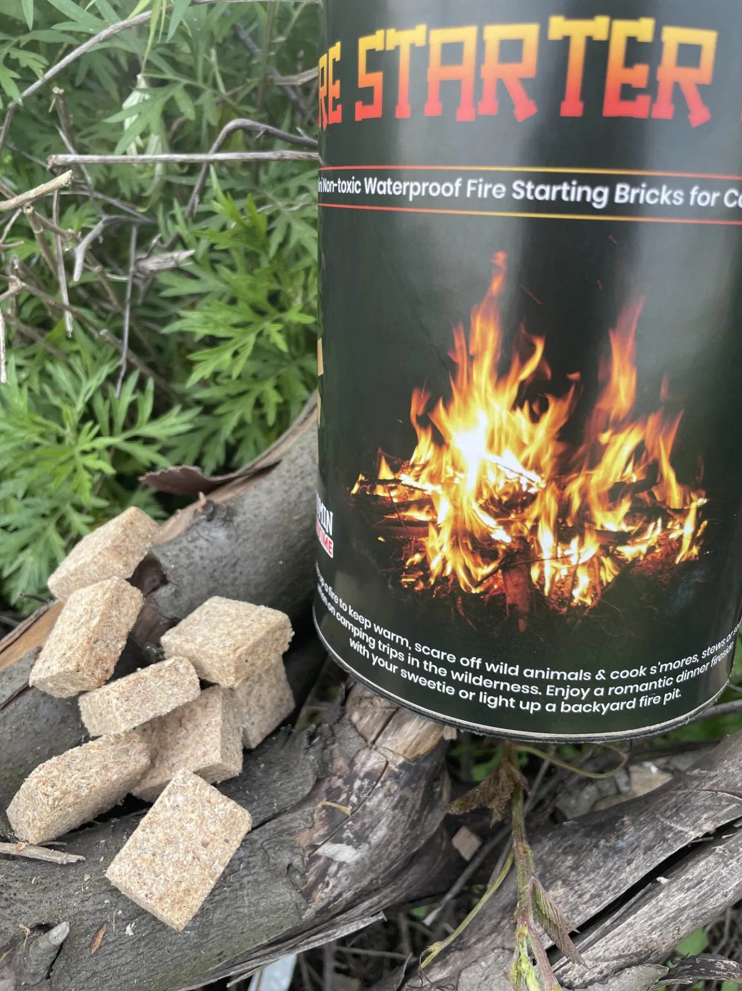 Cubes Solid Fuel Outdoor Grill Fireplace 100-Piece Pack Natural Wood Chips Fire Starter