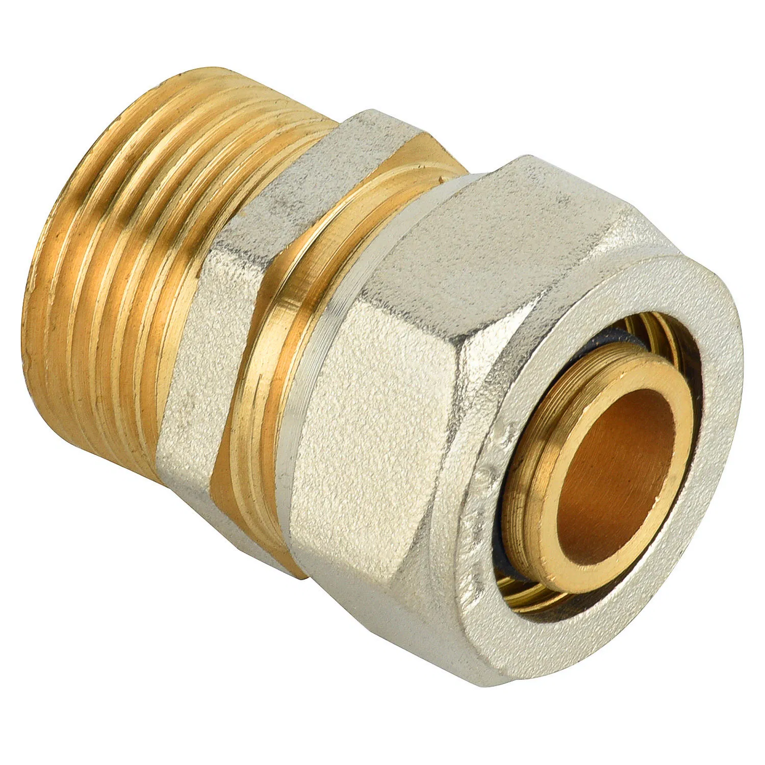 Brass Compression Fitting with Female Thread Coupling