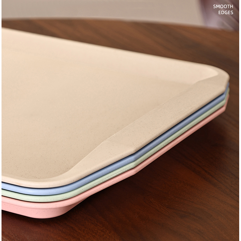 Eco-Friendly Wheat Straw Lunch Food Plates Tea Dining Picnic Tray