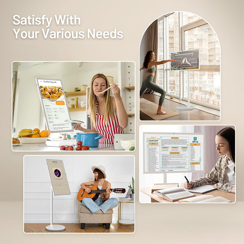 Ultra Thin Android 12 6+128GB Floor Standing Kiosk Movable Display with Battery Capacitive Touch Digital Siginage and Display