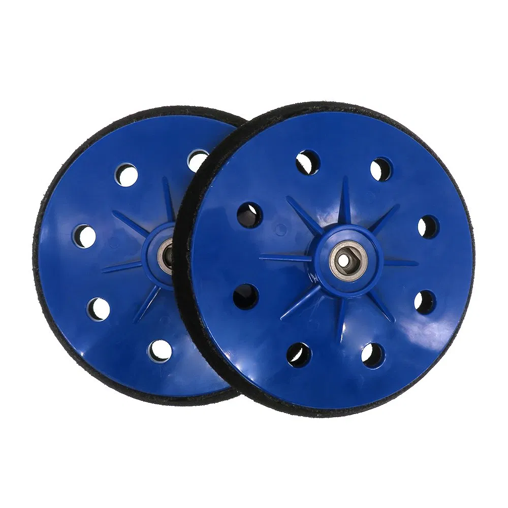 7 Inch 180mm 8 Hole Hook and Loop High Density Blue Plastic Sanding Pad for Wall Polishing