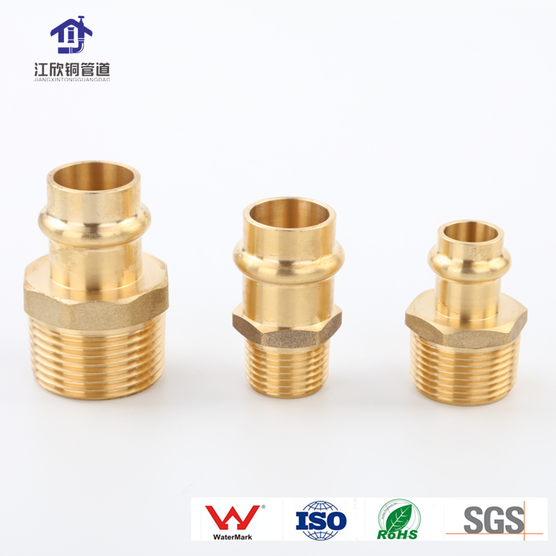 Factory Lead-Free Brass Press-Fit Male Adapter V-Profile Copper Fittings