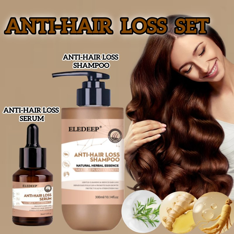 Anti-Hair Loss Set Anti-Hair Loss Set Shampoo Hair Serum Reduces Hair Loss Strengthens Roots Stimulates Follicles for Thicker Faster Hair Growth G