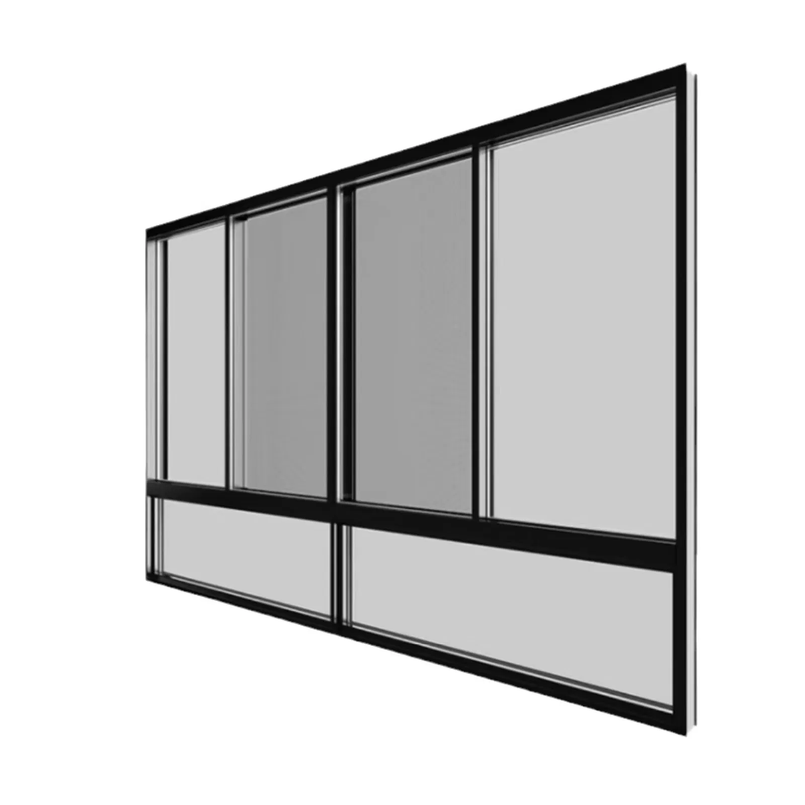 Aluminum Alloy Modern Custom Made Easy to Install Three Tracks Sliding Window with Screen