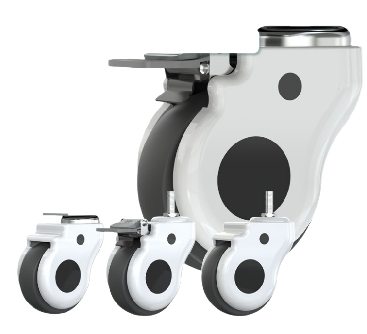 5-Inch Hospital Equipment Rubber Casters, Silent Casters, Medical-Grade Casters, Nursing Bed Casters/Medical Bed Accessories