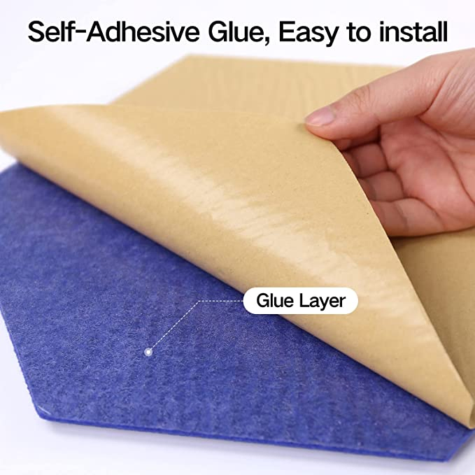 Self-Adhesive Acoustic Panels Sound Proof Foam Panels with High Density Stylish Hexagonal Design Flame Resistant Absorb Panel