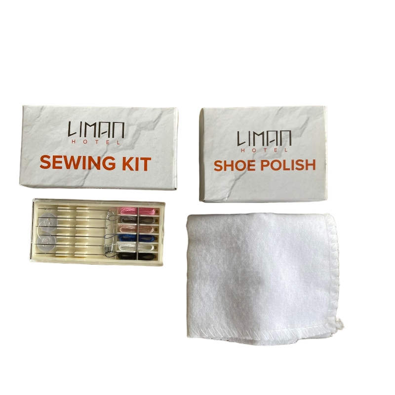 Wholesale Eco Friendly Hotel Dry Amenities Set Bamboo Toothbrush Shaving Kit Vanity Kit Sewing Kit Shower Cap for Hotel Resort SPA