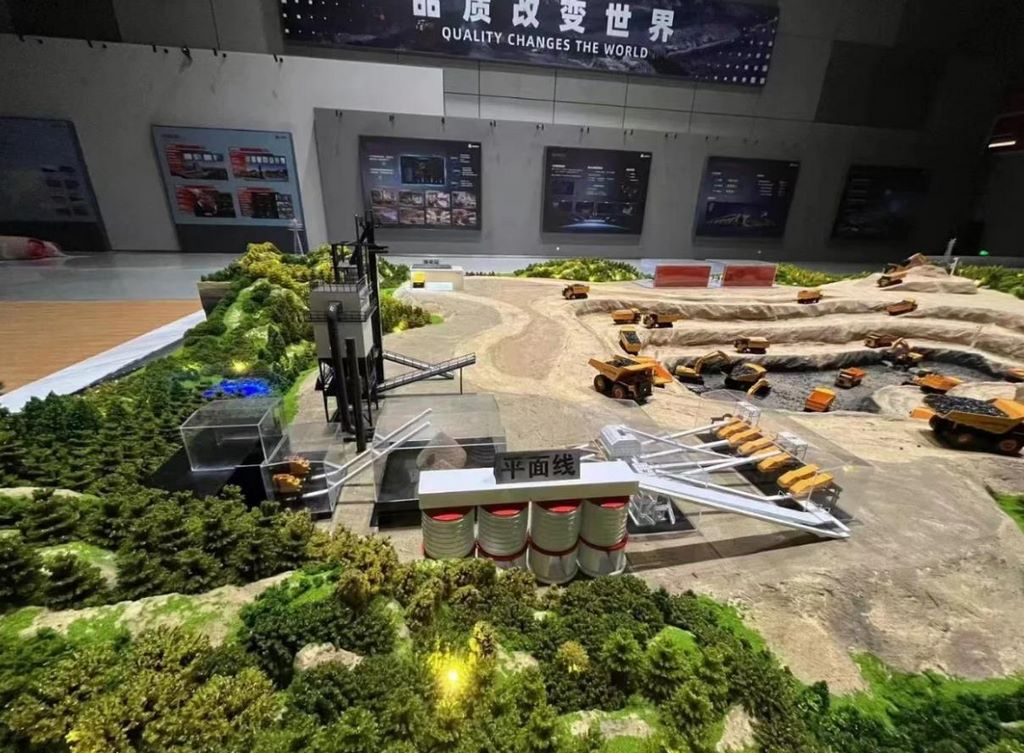 Unique Handcrafted Coal Mining Model Sculpture for Office Display