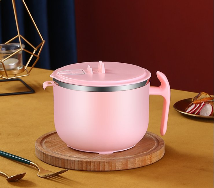 Food Container Stainless Steel Kitchenware Soup Fruit Rice Noodle Lunch Box Bowl with Lid