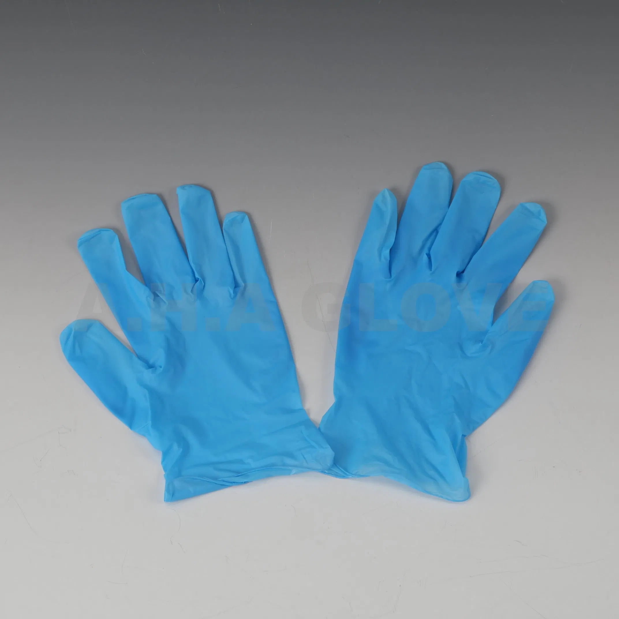 Disposable Blue Hand Protective Powder Free Vinyl Gloves Blend Synthetic Glove
