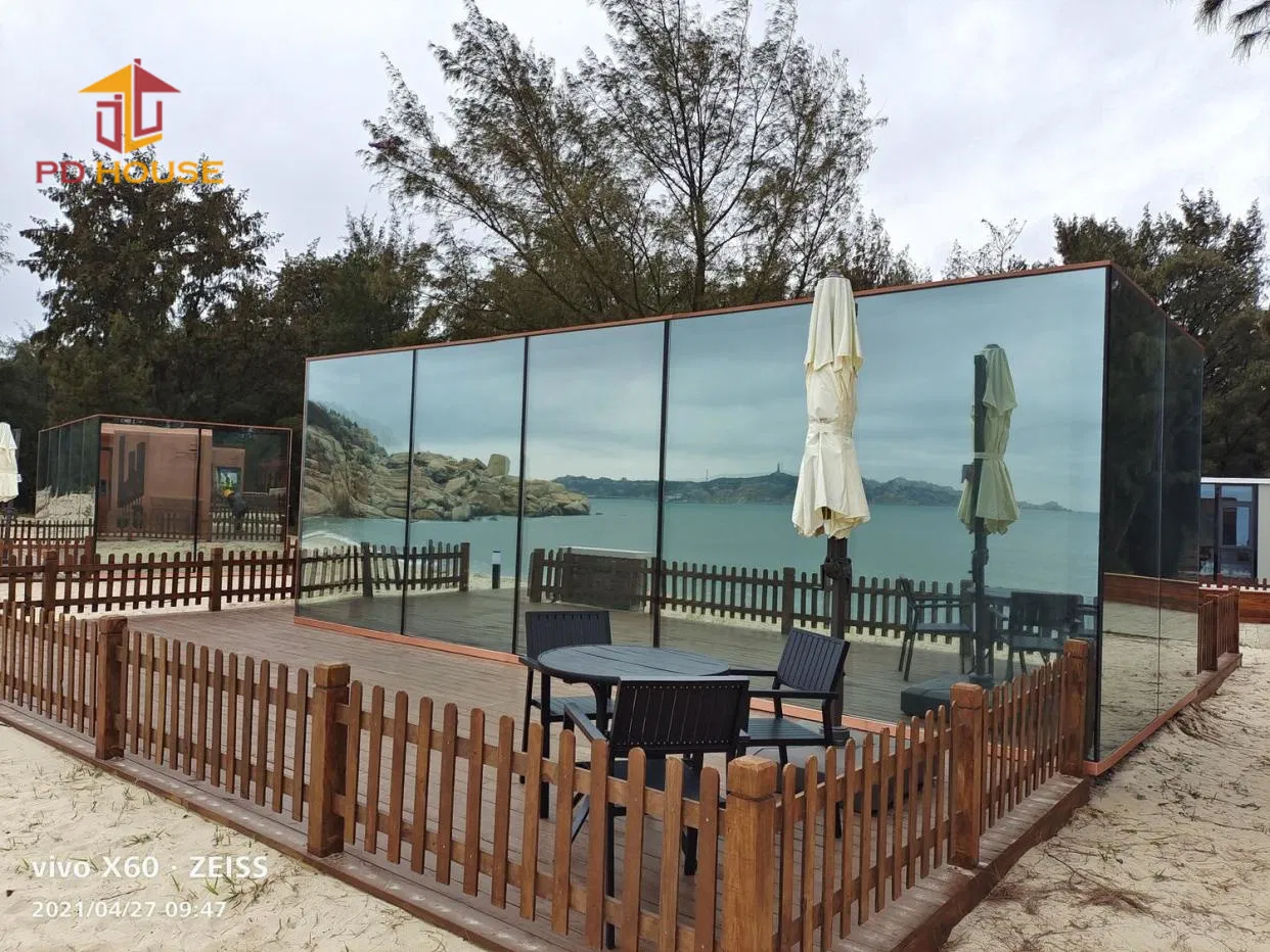 Factory Direct Supply of Modern Luxury Prefabricated Modular Easy Assembly 20FT 40FT Character Glass Mirror Container Houses Portable Modular Hotel Home Cabin