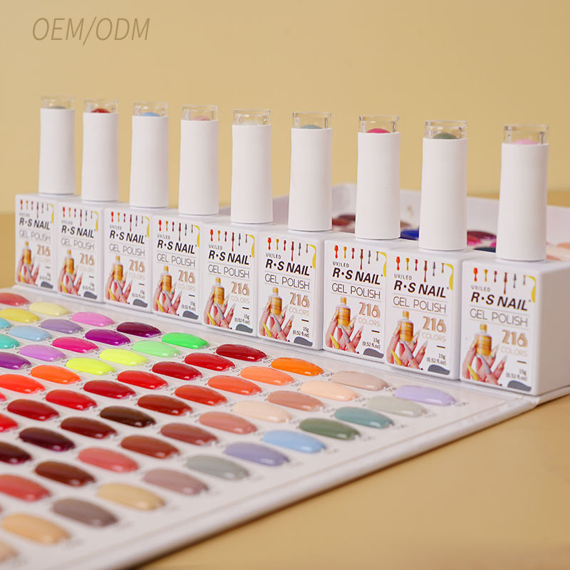 R S Nail Wholesales 3 Step Gel Italy UV Nail Polish Hema Free 216 Colors Private Label Vegan 15ml Pure Color Gel for Nail Beaut
