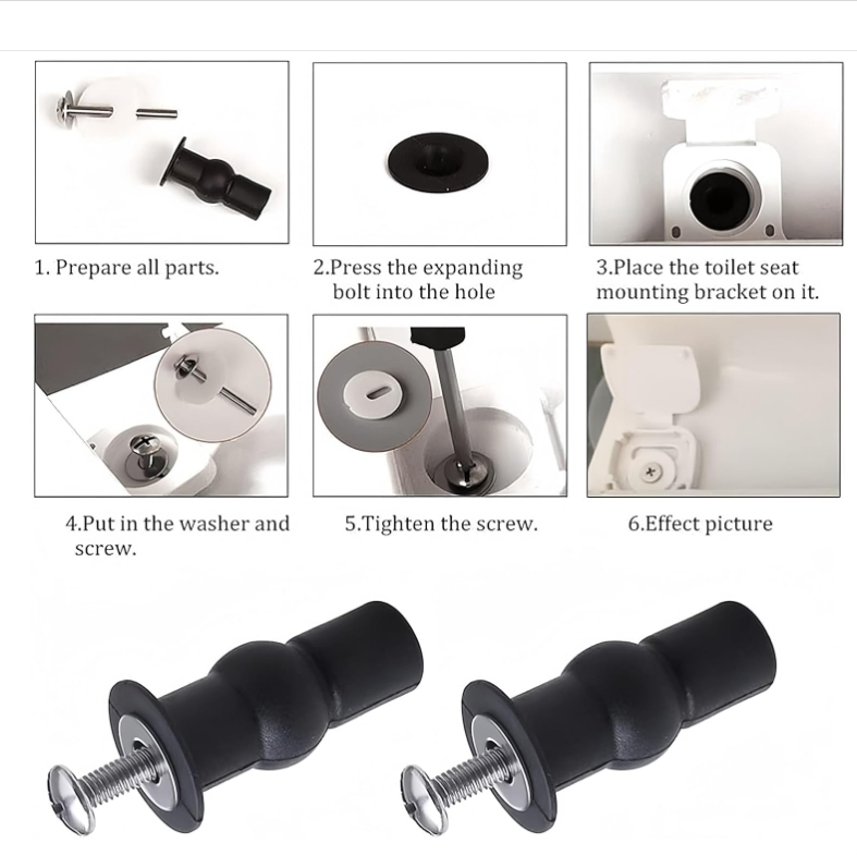Toilet Seat Lid Top Fixing Rubber Top Nut for Top Mounting Toilet Seat Hinges