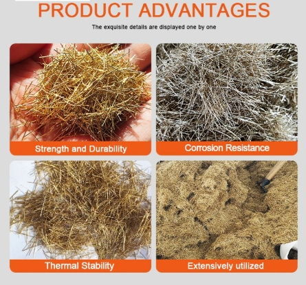 Micro Copper Coated Steel Fiber Glued Steel Fiber Copper Plating Steel Fiber