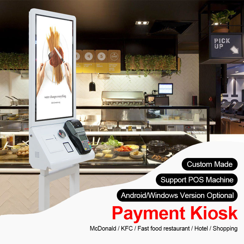 Latest Self-Design 24 Inch Self Service Touch Screen Payment Kiosk Pop Machine Self Ordering Machine Terminal for Fast Food restaurant