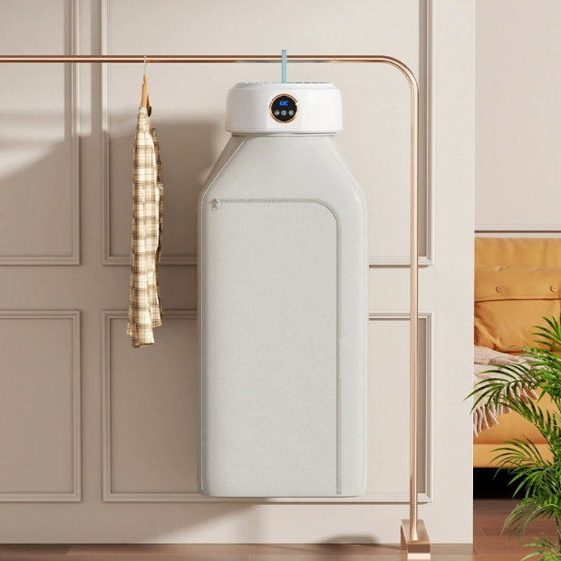 Ds-1082 Portable Clothes Dryer, Portable Dryer for Laundry, with Remote Control, Small Electric Dryer with Dryer Bag for Travel, Apartment, Home