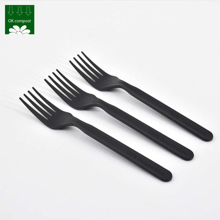 Custom PLA Compostable Cutlery Biodegradable Disposable Tableware Fork Spoon with Set